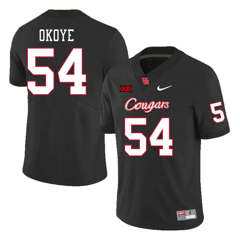 Men #54 Blake Okoye Houston Cougars Big 12 XII College Football Jerseys Stitched-Black